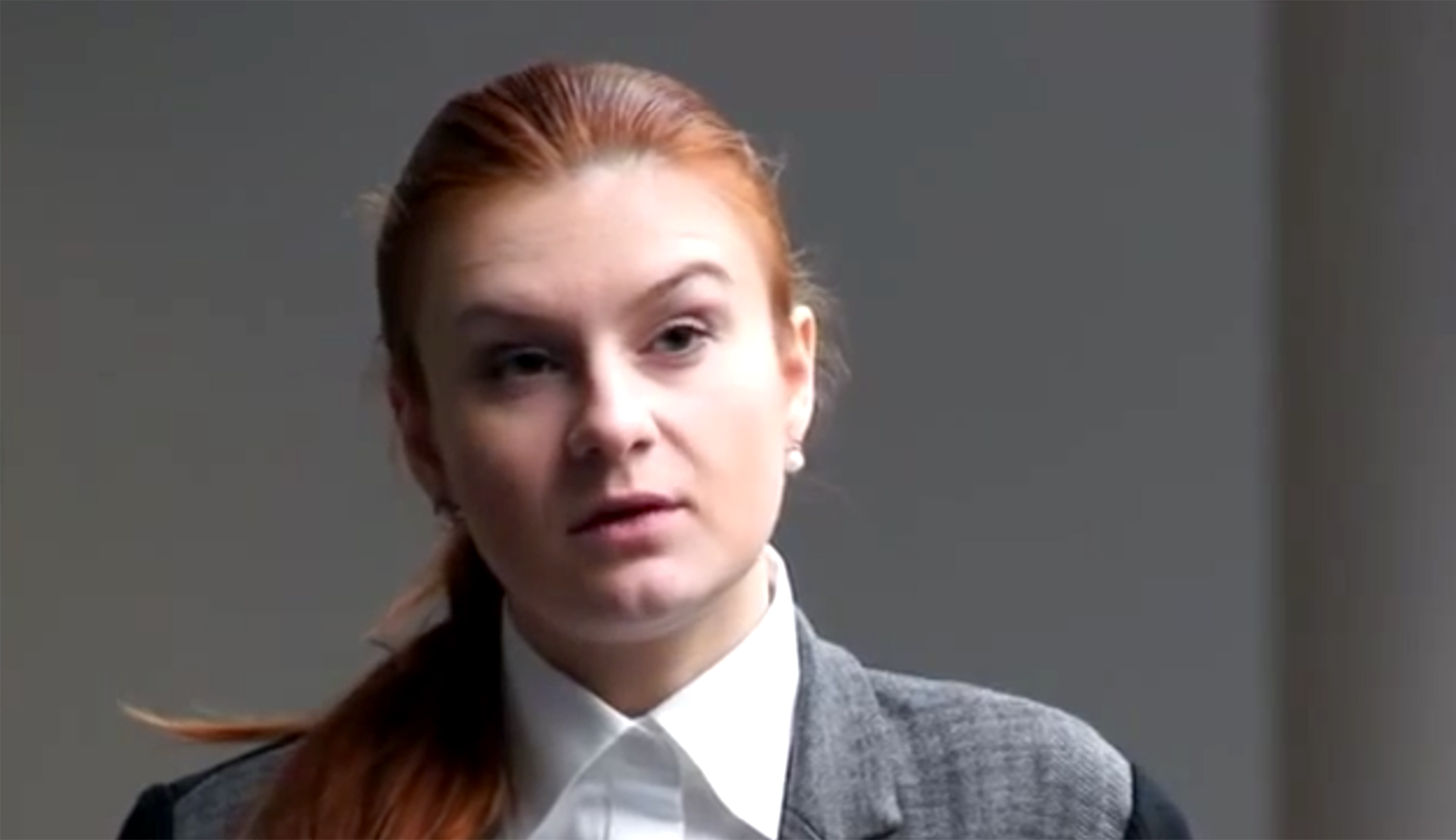 Maria Butina is pictured during a video shoot.